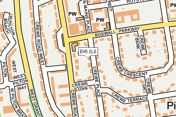 EH5 2LS map - OS OpenMap – Local (Ordnance Survey)