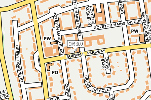 EH5 2LU map - OS OpenMap – Local (Ordnance Survey)