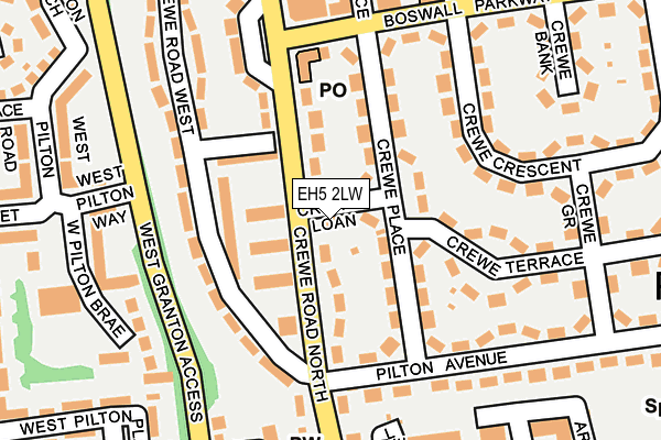 EH5 2LW map - OS OpenMap – Local (Ordnance Survey)