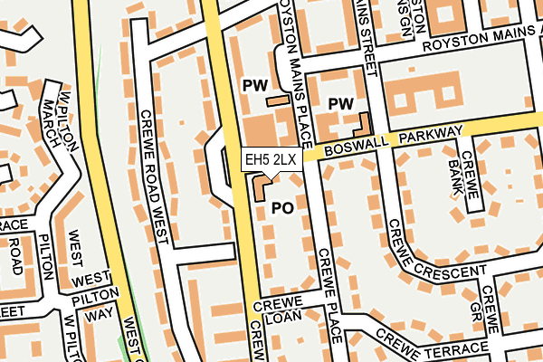 EH5 2LX map - OS OpenMap – Local (Ordnance Survey)