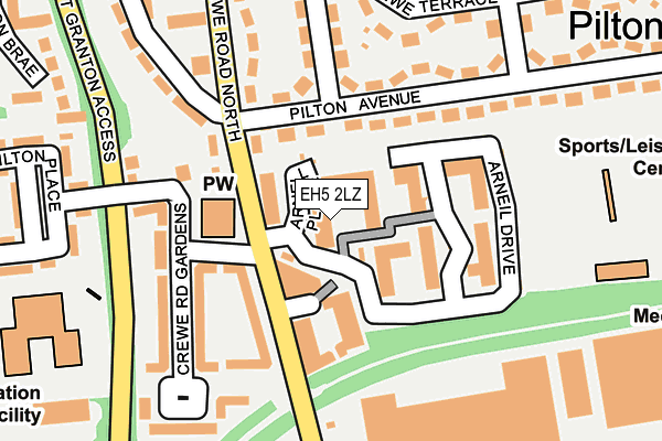 EH5 2LZ map - OS OpenMap – Local (Ordnance Survey)