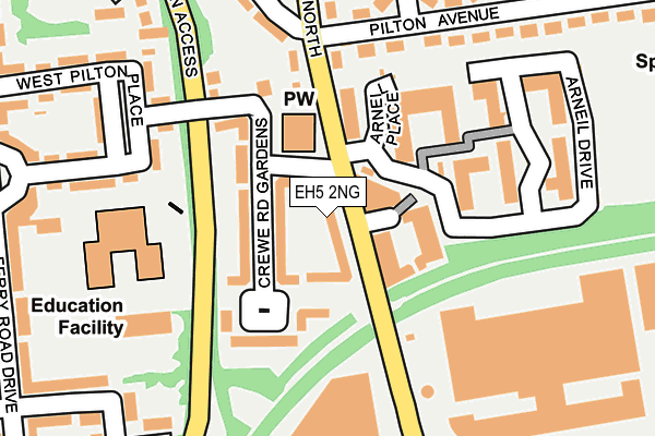 EH5 2NG map - OS OpenMap – Local (Ordnance Survey)