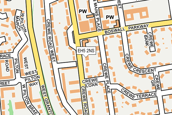 EH5 2NS map - OS OpenMap – Local (Ordnance Survey)