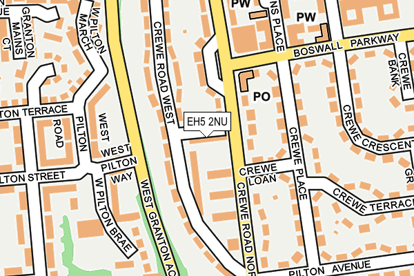 EH5 2NU map - OS OpenMap – Local (Ordnance Survey)