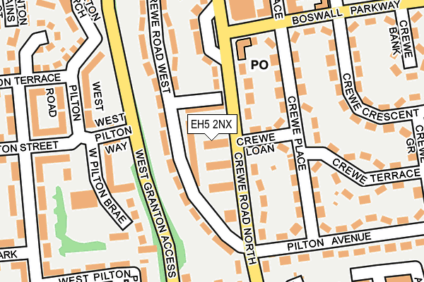 EH5 2NX map - OS OpenMap – Local (Ordnance Survey)