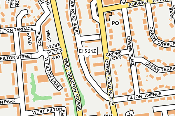 EH5 2NZ map - OS OpenMap – Local (Ordnance Survey)