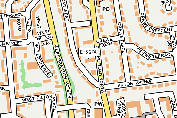 EH5 2PA map - OS OpenMap – Local (Ordnance Survey)