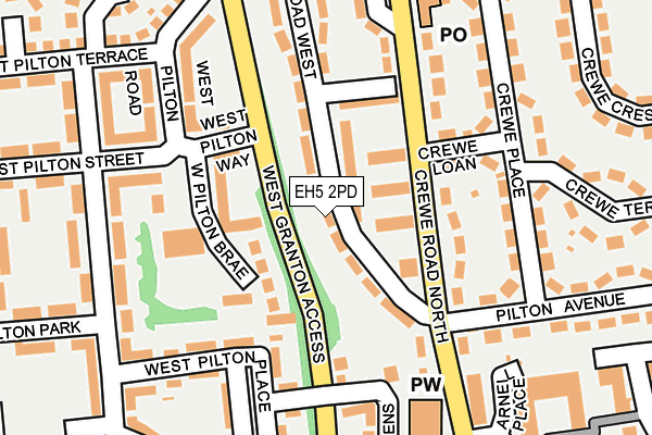 EH5 2PD map - OS OpenMap – Local (Ordnance Survey)