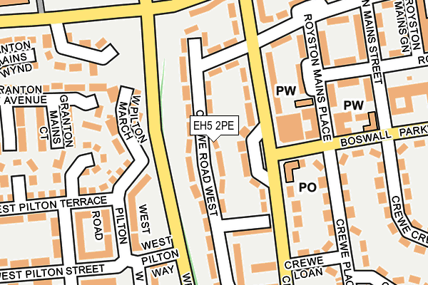 EH5 2PE map - OS OpenMap – Local (Ordnance Survey)