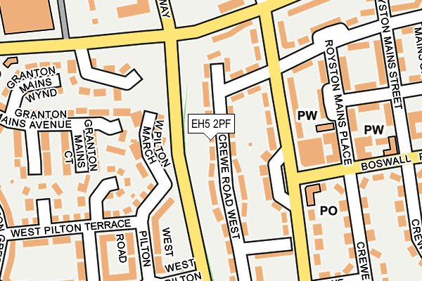 EH5 2PF map - OS OpenMap – Local (Ordnance Survey)