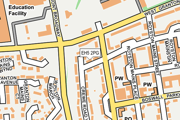 EH5 2PG map - OS OpenMap – Local (Ordnance Survey)