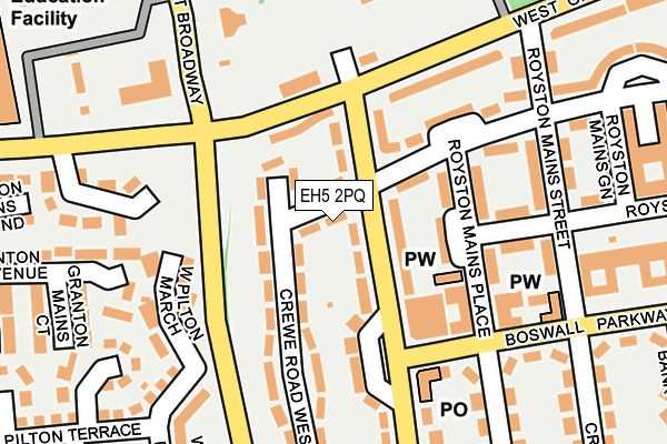 EH5 2PQ map - OS OpenMap – Local (Ordnance Survey)