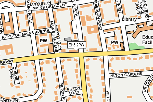 EH5 2PW map - OS OpenMap – Local (Ordnance Survey)