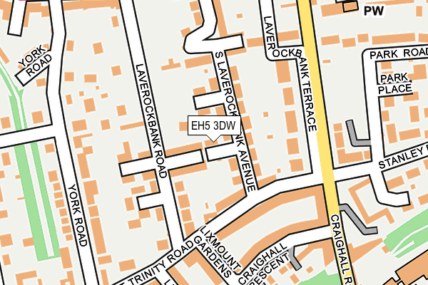 EH5 3DW map - OS OpenMap – Local (Ordnance Survey)