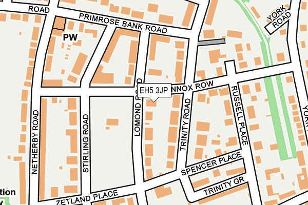 EH5 3JP map - OS OpenMap – Local (Ordnance Survey)