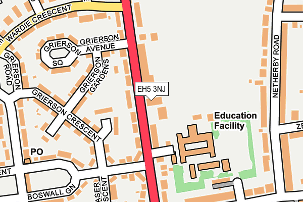 EH5 3NJ map - OS OpenMap – Local (Ordnance Survey)