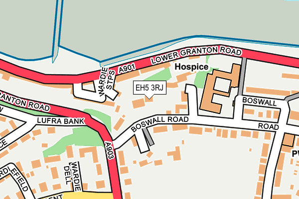 EH5 3RJ map - OS OpenMap – Local (Ordnance Survey)