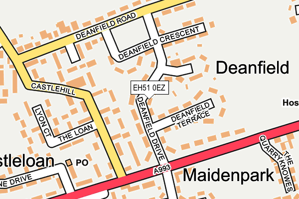 EH51 0EZ map - OS OpenMap – Local (Ordnance Survey)