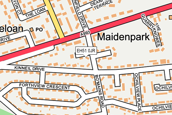 EH51 0JR map - OS OpenMap – Local (Ordnance Survey)