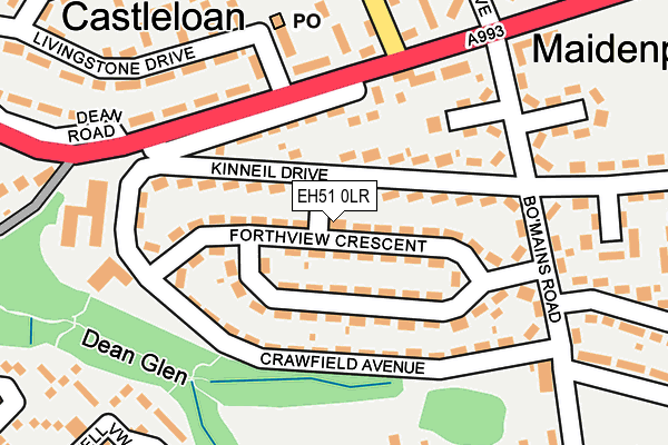 EH51 0LR map - OS OpenMap – Local (Ordnance Survey)