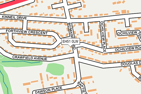 EH51 0LW map - OS OpenMap – Local (Ordnance Survey)