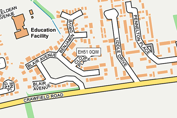 EH51 0QW map - OS OpenMap – Local (Ordnance Survey)