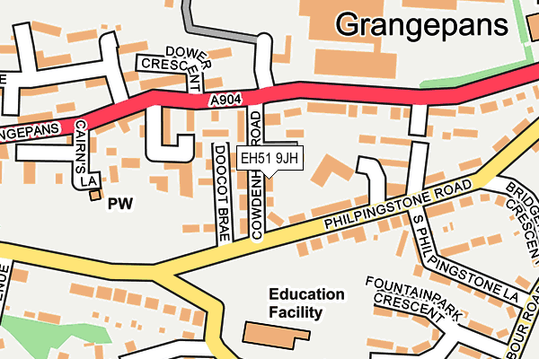 EH51 9JH map - OS OpenMap – Local (Ordnance Survey)