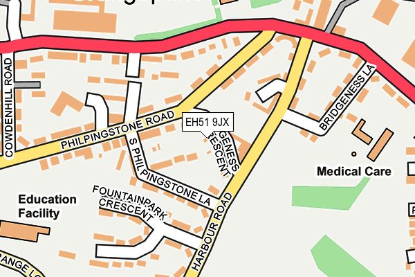 EH51 9JX map - OS OpenMap – Local (Ordnance Survey)