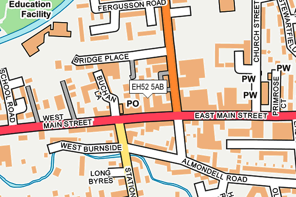 EH52 5AB map - OS OpenMap – Local (Ordnance Survey)