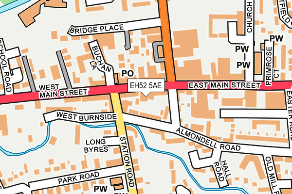 EH52 5AE map - OS OpenMap – Local (Ordnance Survey)