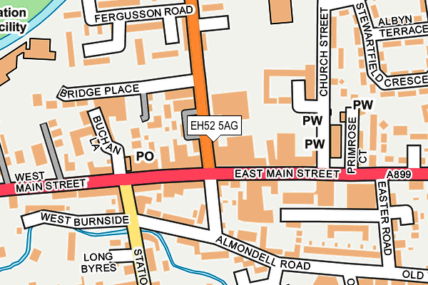 EH52 5AG map - OS OpenMap – Local (Ordnance Survey)