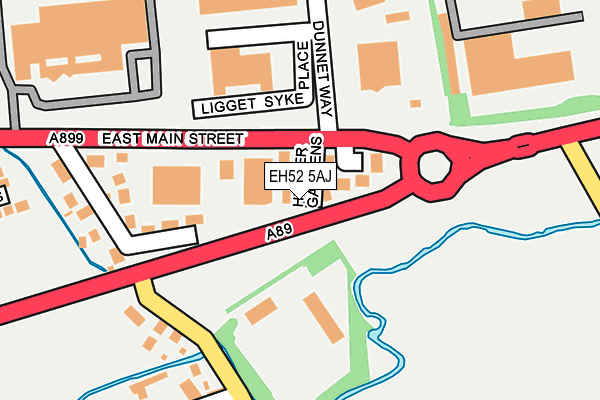 EH52 5AJ map - OS OpenMap – Local (Ordnance Survey)