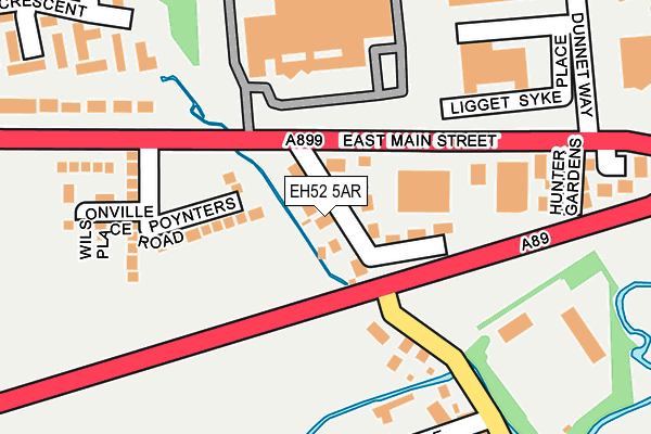 EH52 5AR map - OS OpenMap – Local (Ordnance Survey)