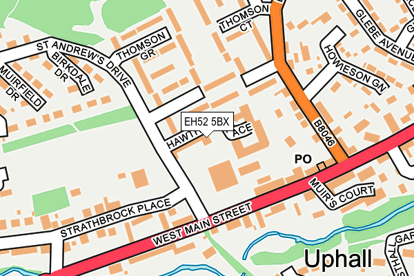 EH52 5BX map - OS OpenMap – Local (Ordnance Survey)