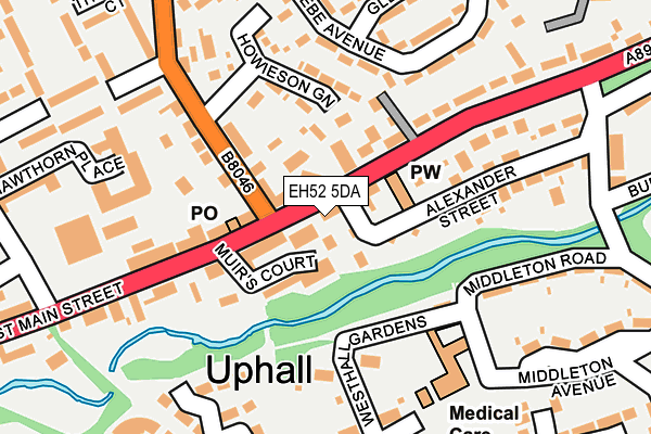 EH52 5DA map - OS OpenMap – Local (Ordnance Survey)