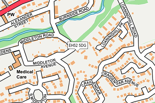 EH52 5DG map - OS OpenMap – Local (Ordnance Survey)