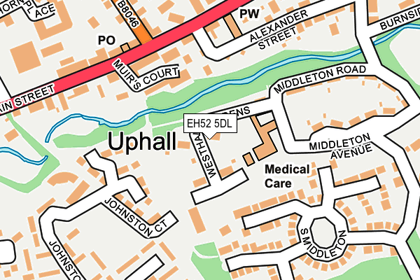 EH52 5DL map - OS OpenMap – Local (Ordnance Survey)