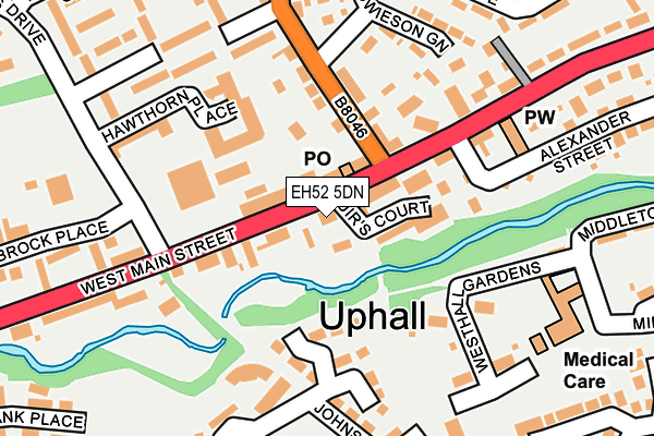 EH52 5DN map - OS OpenMap – Local (Ordnance Survey)