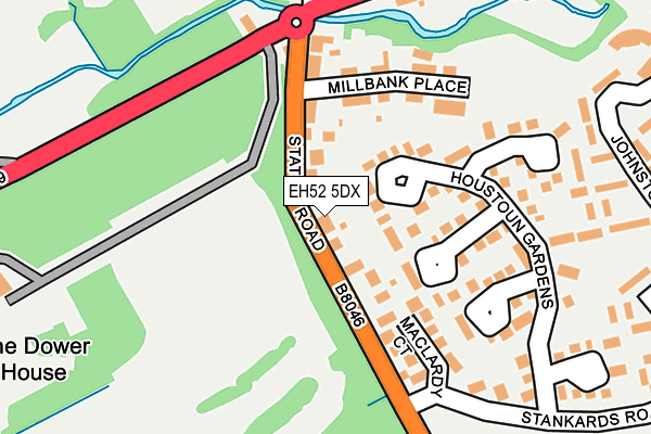 EH52 5DX map - OS OpenMap – Local (Ordnance Survey)