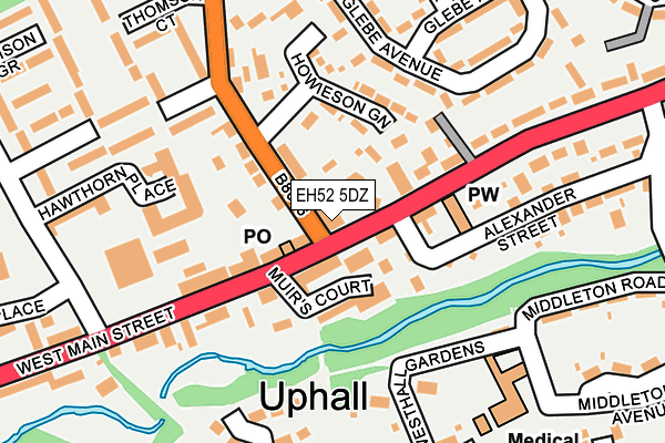 EH52 5DZ map - OS OpenMap – Local (Ordnance Survey)