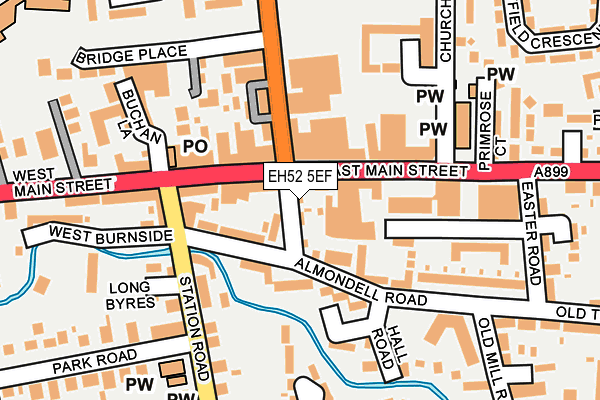 EH52 5EF map - OS OpenMap – Local (Ordnance Survey)