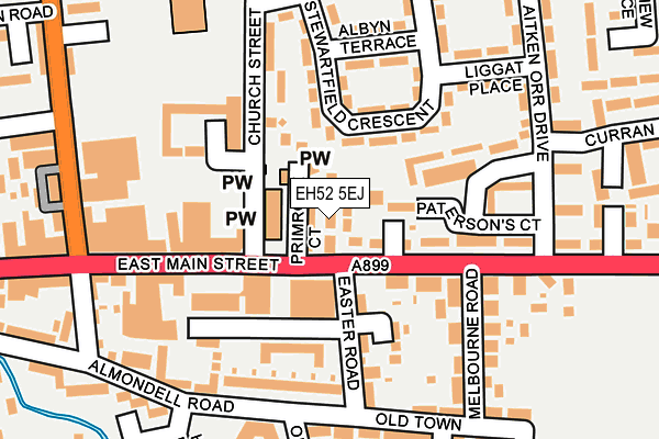 EH52 5EJ map - OS OpenMap – Local (Ordnance Survey)