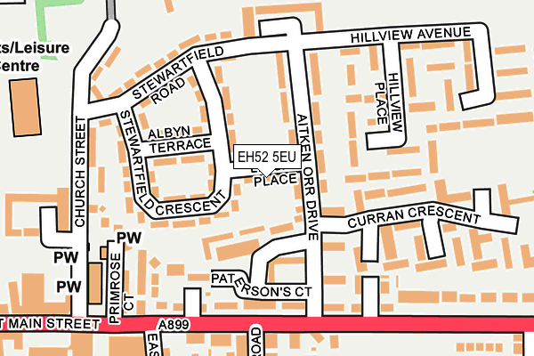 EH52 5EU map - OS OpenMap – Local (Ordnance Survey)