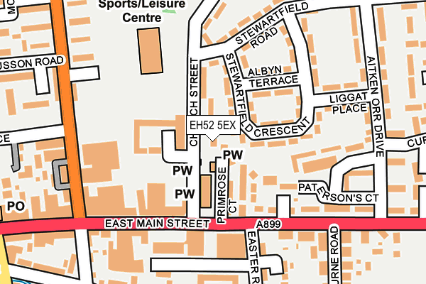 EH52 5EX map - OS OpenMap – Local (Ordnance Survey)