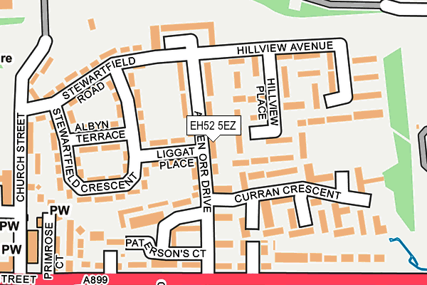 EH52 5EZ map - OS OpenMap – Local (Ordnance Survey)