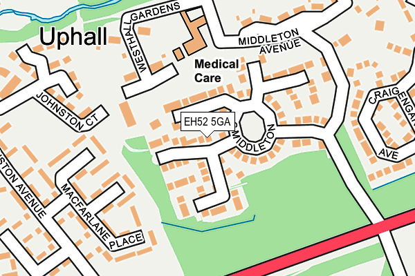 EH52 5GA map - OS OpenMap – Local (Ordnance Survey)