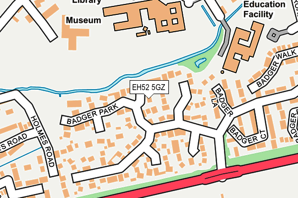 EH52 5GZ map - OS OpenMap – Local (Ordnance Survey)