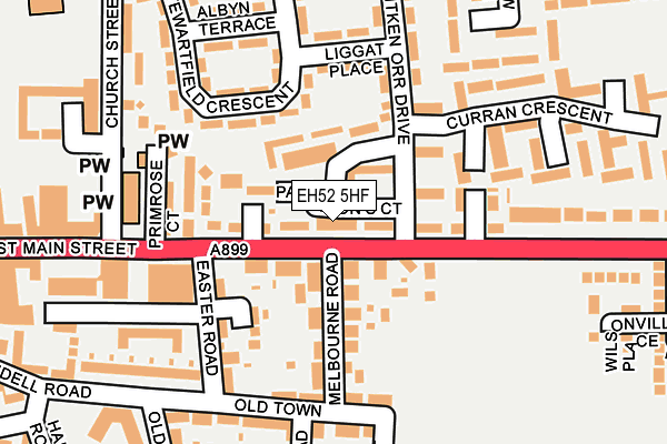 EH52 5HF map - OS OpenMap – Local (Ordnance Survey)