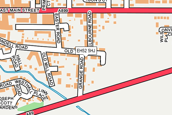 EH52 5HJ map - OS OpenMap – Local (Ordnance Survey)