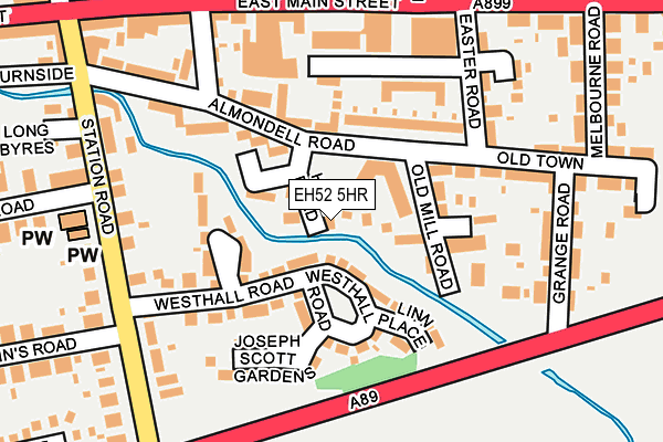 EH52 5HR map - OS OpenMap – Local (Ordnance Survey)